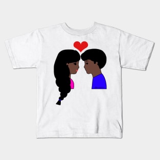 Cute Couple Dark Skin Tone Kids T-Shirt